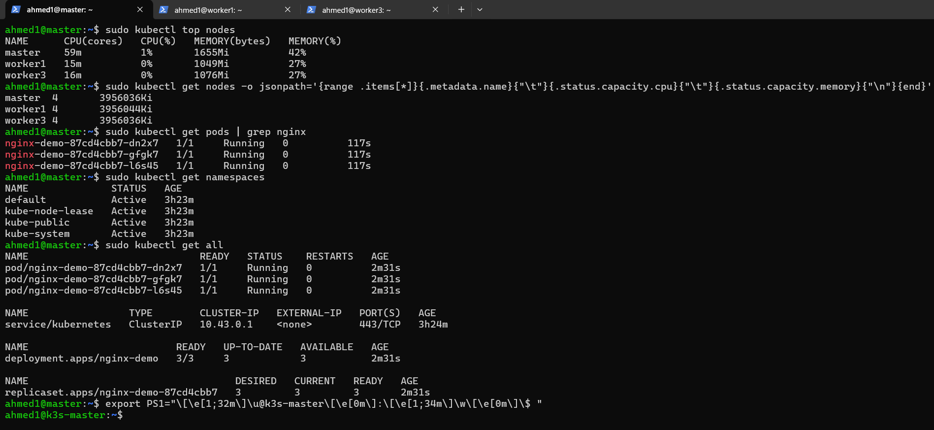 SSH Sessions to K3s Nodes