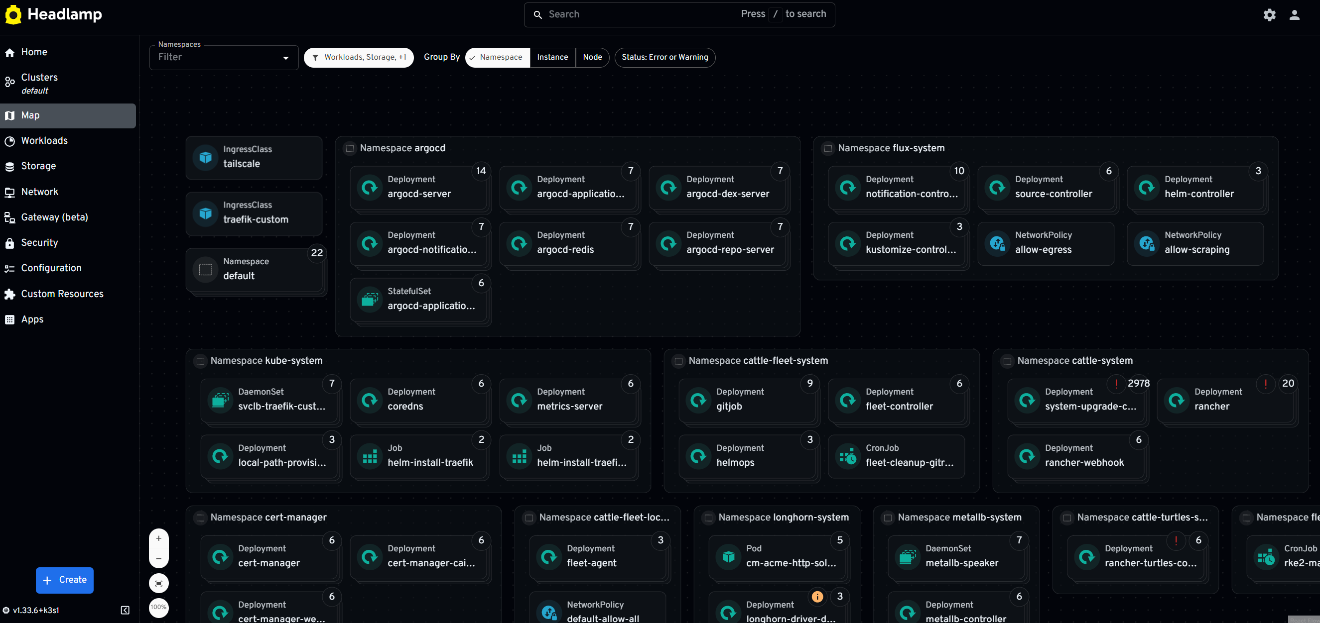 Headlamp Kubernetes UI dashboard